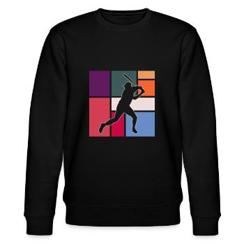 Baseball - Stanley/Stella Unisex Bio-Sweatshirt CHANGER  - Schwarz - Vorne - Nik (191cm) & Marisol (170cm)