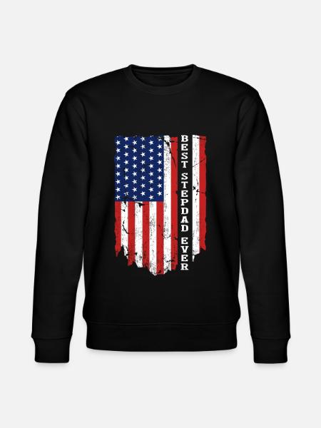 Best Stepdad Ever Flag - Stanley/Stella CHANGER Unisex Organic Sweatshirt - black
