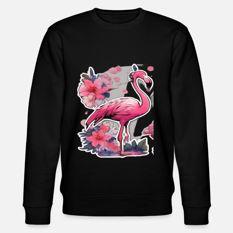 Flamingos - Stanley/Stella Unisex Bio-Sweatshirt CHANGER  - Schwarz