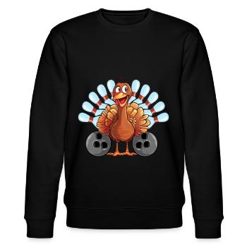 Thanksgiving Bowl Bowler Strike Pin Sport Türkei - Stanley/Stella Unisex Bio-Sweatshirt CHANGER  - Schwarz - Vorne - Nik (191cm) & Marisol (170cm)