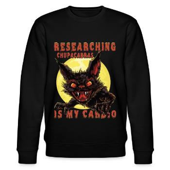 "The study of Chupacabras is my heart" - Stanley/Stella CHANGER Unisex Organic Sweatshirt - black - Front - Nik (191cm) & Marisol (170cm)