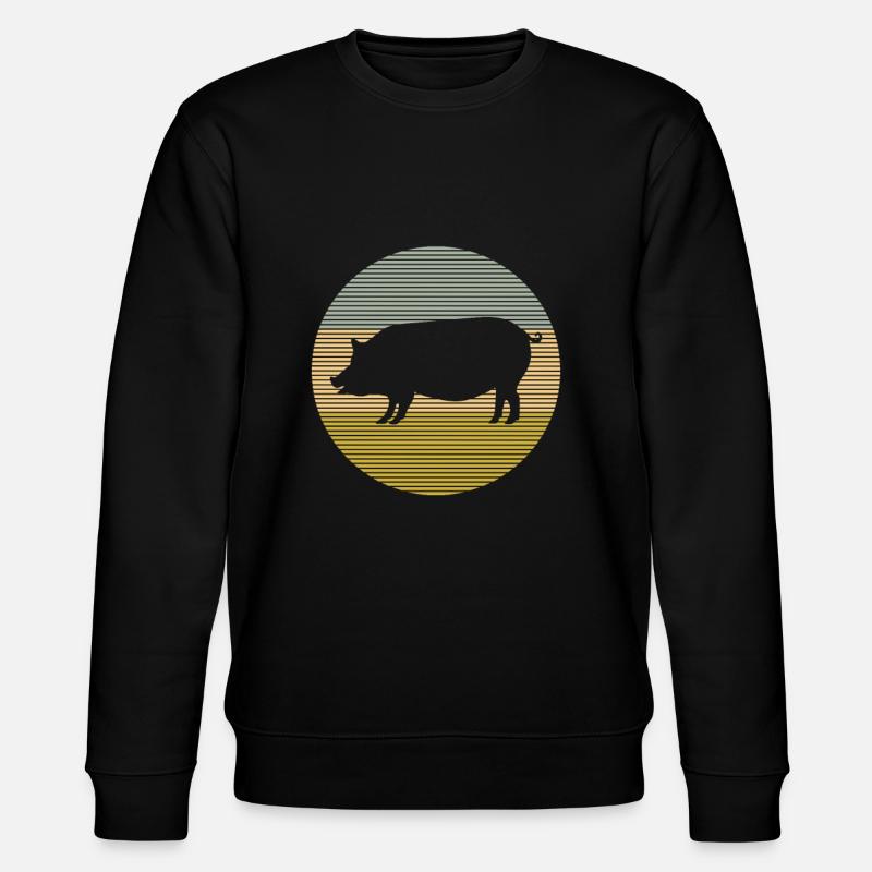Schwein - Stanley/Stella Unisex Bio-Sweatshirt CHANGER  - Schwarz