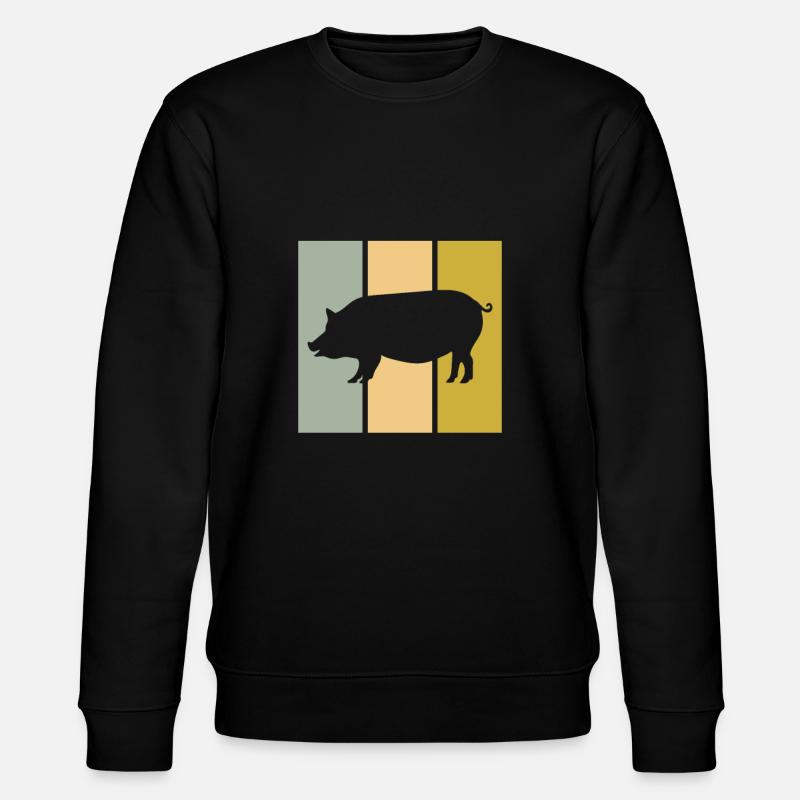Schwein - Stanley/Stella Unisex Bio-Sweatshirt CHANGER  - Schwarz