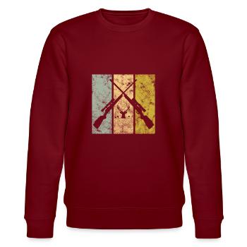 Hunt - Stanley/Stella CHANGER Unisex Organic Sweatshirt - burgundy - Front - Nik (191cm) & Marisol (170cm)