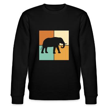 Elefant - Stanley/Stella Unisex Bio-Sweatshirt CHANGER  - Schwarz - Vorne - Nik (191cm) & Marisol (170cm)
