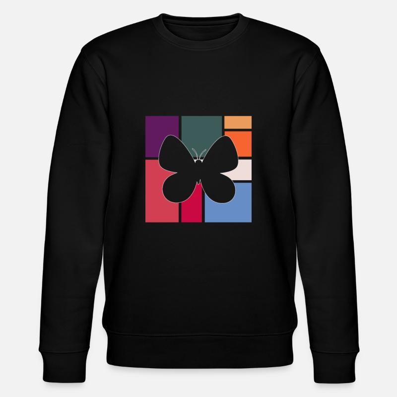 Schmetterling - Stanley/Stella Unisex Bio-Sweatshirt CHANGER  - Schwarz