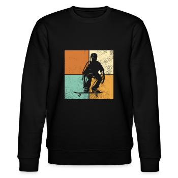 Skate - Stanley/Stella Unisex Bio-Sweatshirt CHANGER  - Schwarz - Vorne - Nik (191cm) & Marisol (170cm)