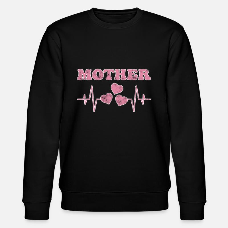 Mutter Herzschlag - Stanley/Stella Unisex Bio-Sweatshirt CHANGER  - Schwarz