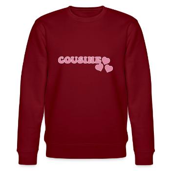 Cousine - Stanley/Stella Unisex Bio-Sweatshirt CHANGER  - Burgunderrot - Vorne - Nik (191cm) & Marisol (170cm)