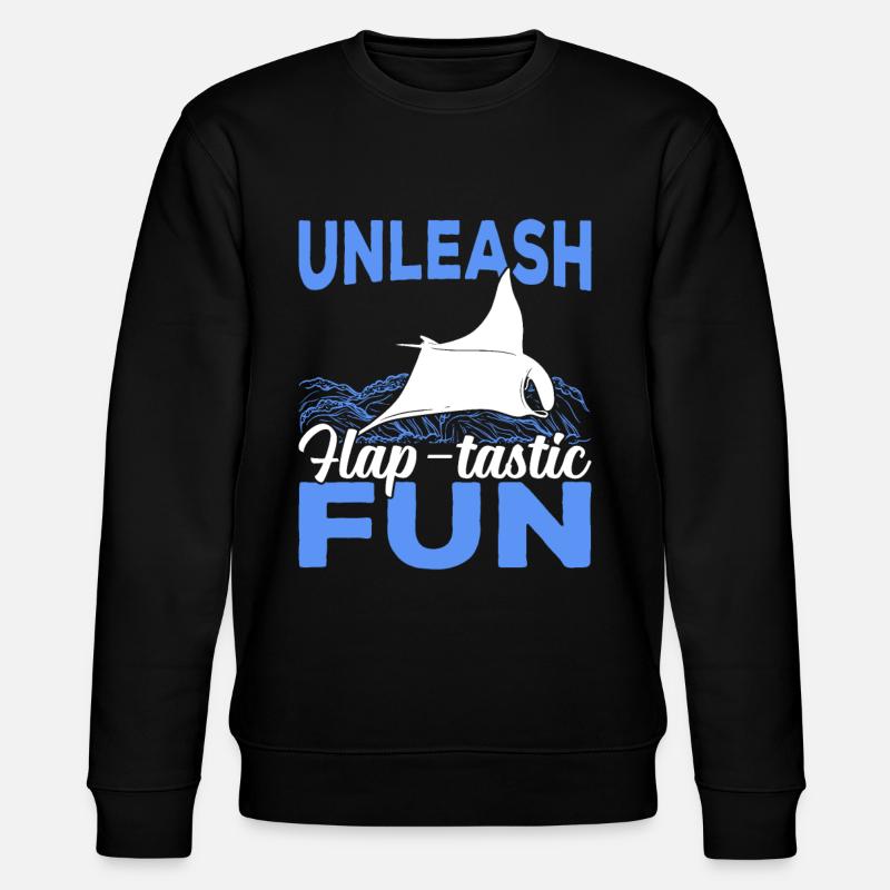 Mantarochen Klappe - Tastischer Spaß Mantarochen - Stanley/Stella Unisex Bio-Sweatshirt CHANGER  - Schwarz