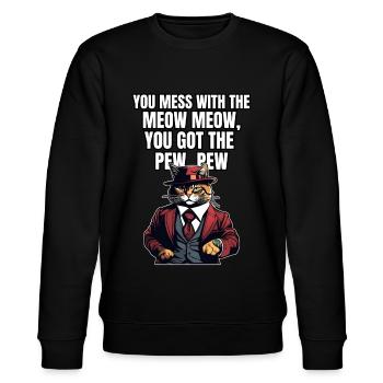 Cat Shirt Cat Gift Idea Putty - Stanley/Stella CHANGER Unisex Organic Sweatshirt - black - Front - Nik (191cm) & Marisol (170cm)