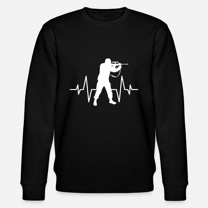 Soldat Herzschlag - Stanley/Stella Unisex Bio-Sweatshirt CHANGER  - Schwarz