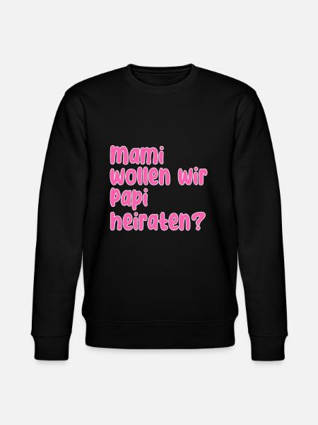 Mama Papa Heiraten Spruch - Stanley/Stella Unisex Bio-Sweatshirt CHANGER - Schwarz