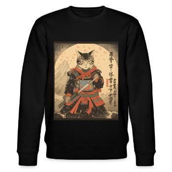 Épée de samouraï Ninja Cat | Meow Warrior - Sweat bio CHANGER Stanley/Stella Unisexe - noir - Devant - Nik (191cm) & Marisol (170cm)