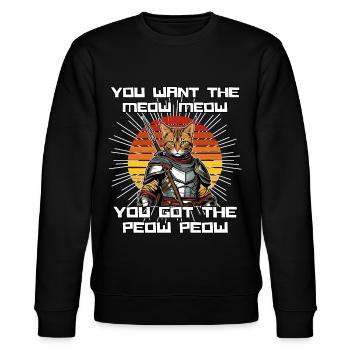 Cat Shirt Cat Gift Idea Putty - Stanley/Stella CHANGER Unisex Organic Sweatshirt - black - Front - Nik (191cm) & Marisol (170cm)