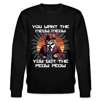 Cat Shirt Cat Gift Idea Putty - Stanley/Stella CHANGER Unisex Organic Sweatshirt - black - Front - Nik (191cm) & Marisol (170cm)