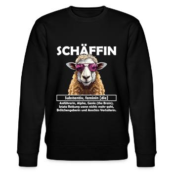 Schäffin | Beste Chefin | Teamleiterin - Stanley/Stella Unisex Bio-Sweatshirt CHANGER  - Schwarz - Vorne - Nik (191cm) & Marisol (170cm)