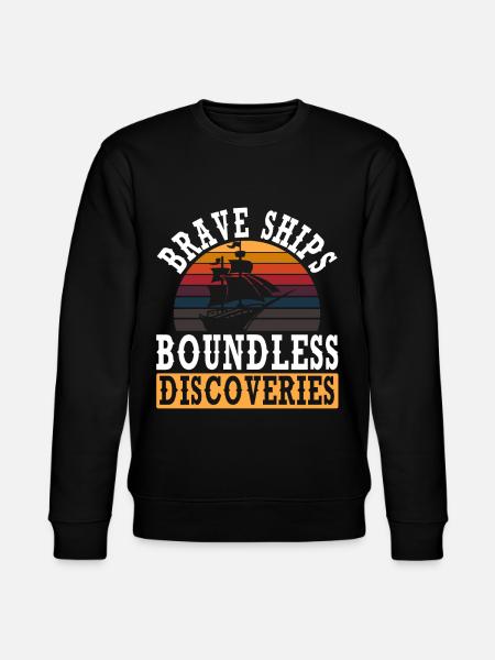 Brave Ships Boundless Discoveries Columbus - Stanley/Stella CHANGER Unisex Organic Sweatshirt - black