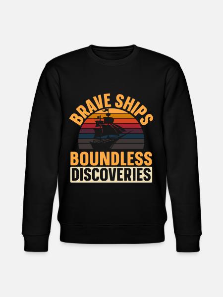 Brave Ships - Limitless Discoveries - Kolum - Stanley/Stella CHANGER Unisex Organic Sweatshirt - black