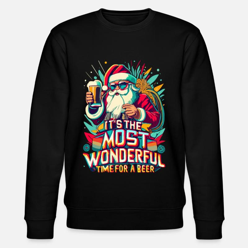 Weihnachtsmann- Bierliebhaber Geschenkidee - Stanley/Stella Unisex Bio-Sweatshirt CHANGER  - Schwarz