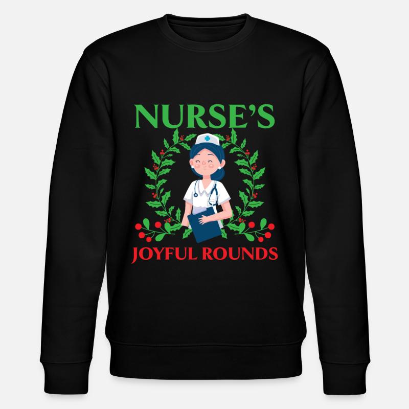 Krankenschwester's Joyful Rounds Krankenschwester - Stanley/Stella Unisex Bio-Sweatshirt CHANGER  - Schwarz