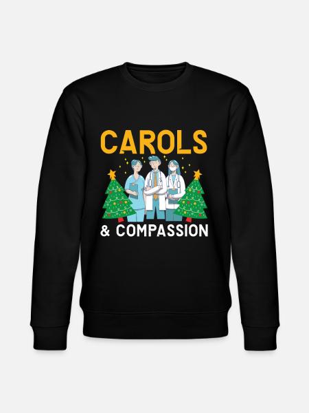 Carols & Compassion Nurse Christmas - Stanley/Stella CHANGER Unisex Organic Sweatshirt - black