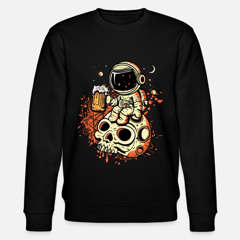 Astronaut drink beer - Stanley/Stella Unisex Bio-Sweatshirt CHANGER  - Schwarz