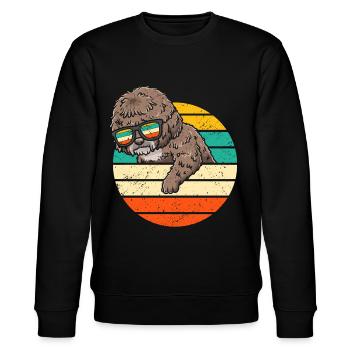 Perro De Agua Español Hund Spanischer Wasserhund - Stanley/Stella Unisex Bio-Sweatshirt CHANGER  - Schwarz - Vorne - Nik (191cm) & Marisol (170cm)