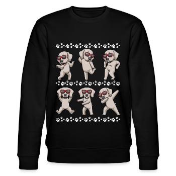 Weimaraner Hund Mit Sonnenbrille Tanzen - Stanley/Stella Unisex Bio-Sweatshirt CHANGER  - Schwarz - Vorne - Nik (191cm) & Marisol (170cm)