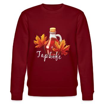 TAPFLIFE - Ahornbaum -Klopfen - Zucker- Und - Stanley/Stella Unisex Bio-Sweatshirt CHANGER  - Burgunderrot - Vorne - Nik (191cm) & Marisol (170cm)