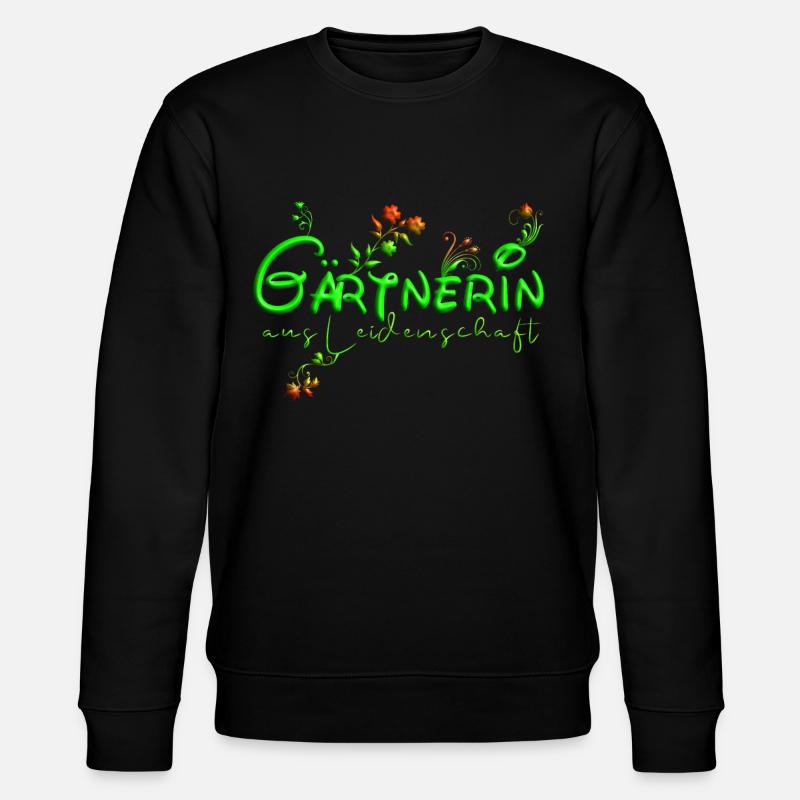 Gärtnerin mit Blumen - Stanley/Stella Unisex Bio-Sweatshirt CHANGER  - Schwarz