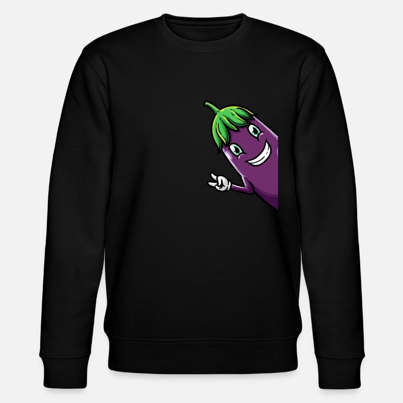 Eggplant Side Fruit Vegetables Vegetarian - Stanley/Stella CHANGER Unisex Organic Sweatshirt - black