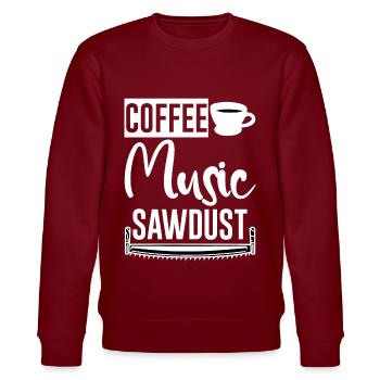 Café Musique Sciure de bois 2 - Sweat bio CHANGER Stanley/Stella Unisexe - bordeaux - Devant - Nik (191cm) & Marisol (170cm)