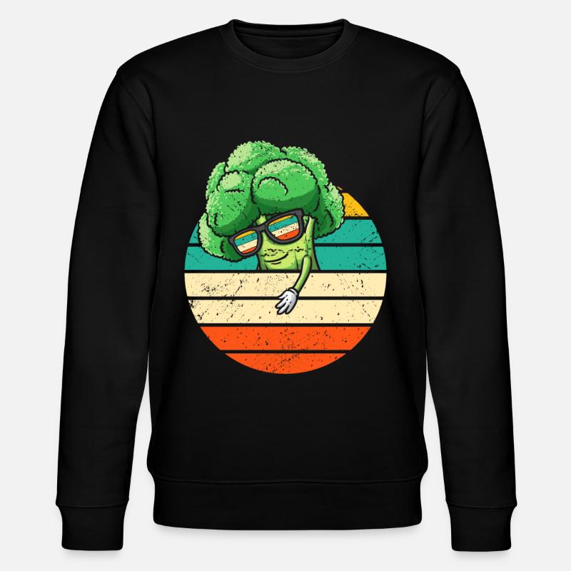 Drôle Rétro Brocoli Légume Végétalien - Sweat bio CHANGER Stanley/Stella Unisexe - noir