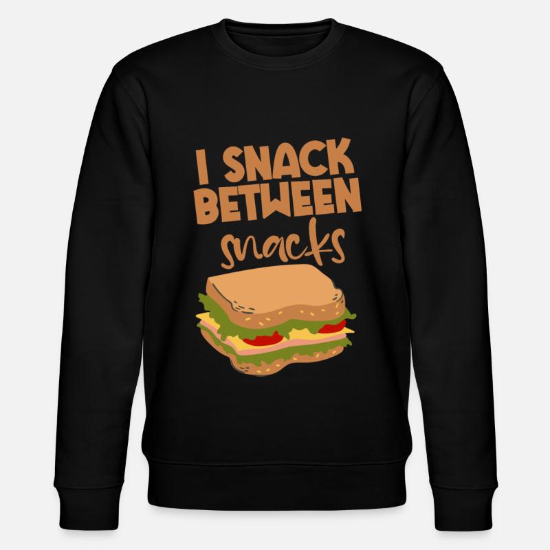 I Snack Between Snacks 2 - Stanley/Stella CHANGER Unisex Organic Sweatshirt - black