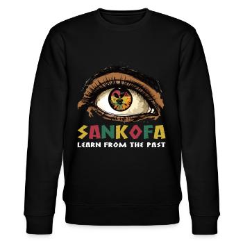 Art « Sankofa apprenant du passé » - Sweat bio CHANGER Stanley/Stella Unisexe - noir - Devant - Nik (191cm) & Marisol (170cm)