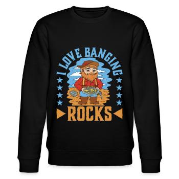 I Love Banging Rocks - Stanley/Stella Unisex Bio-Sweatshirt CHANGER  - Schwarz - Vorne - Nik (191cm) & Marisol (170cm)