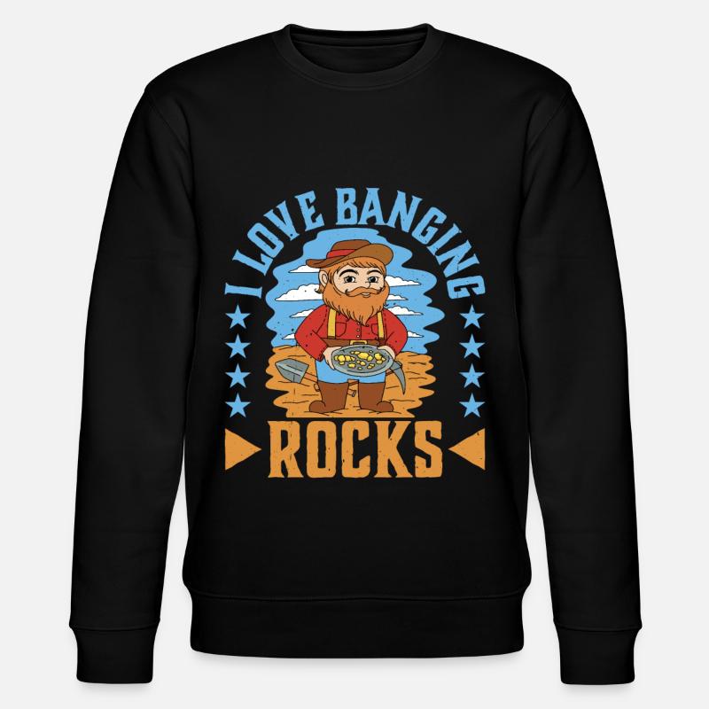 I Love Banging Rocks - Stanley/Stella Unisex Bio-Sweatshirt CHANGER  - Schwarz