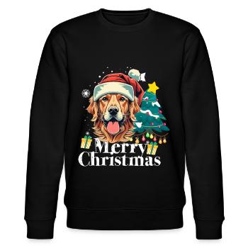 Merry Christmas Golden Retriever Hund Weihnachten - Stanley/Stella Unisex Bio-Sweatshirt CHANGER  - Schwarz - Vorne - Nik (191cm) & Marisol (170cm)