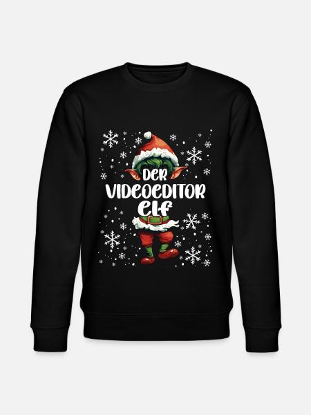 Weihnachtsoutfit Videoeditor Wichtel - Stanley/Stella Unisex Bio-Sweatshirt CHANGER  - Schwarz