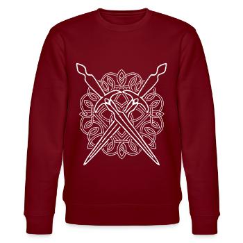 Wikinger Mittelalter Kelten Keltische Knoten - Stanley/Stella Unisex Bio-Sweatshirt CHANGER  - Burgunderrot - Vorne - Nik (191cm) & Marisol (170cm)