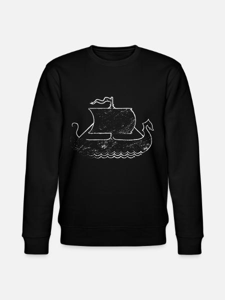 Wikinger Mittelaltermarkt Boot Langboot Ruderer - Stanley/Stella Unisex Bio-Sweatshirt CHANGER  - Schwarz
