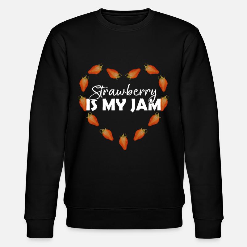 Strawberry is my Jam Erdbeere Früchte Frucht Obst - Stanley/Stella Unisex Bio-Sweatshirt CHANGER - Schwarz