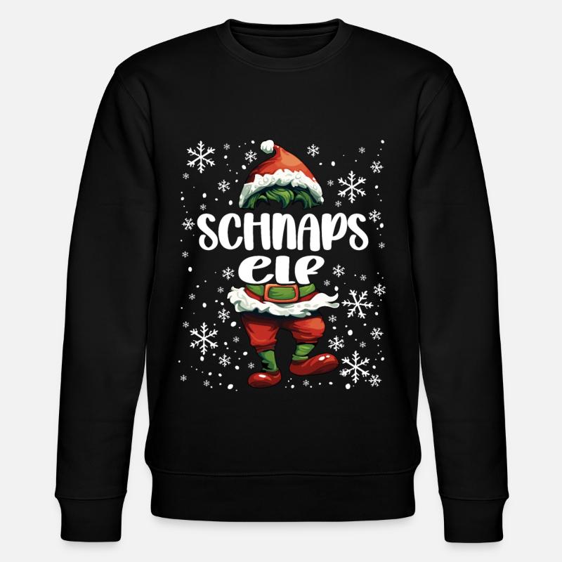 Weihnachtsoutfit Schnaps Elf - Stanley/Stella Unisex Bio-Sweatshirt CHANGER  - Schwarz