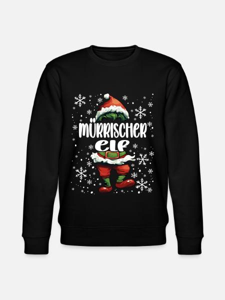 Grumpy Elf Christmas Outfit - Stanley/Stella CHANGER Unisex Organic Sweatshirt - black