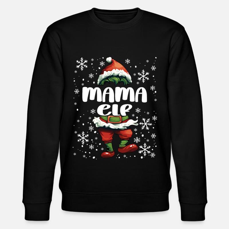 Christmas Outfit Mama Elf - Stanley/Stella CHANGER Unisex Organic Sweatshirt - black