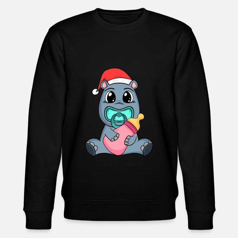 Hippopotame bébé Noël - Sweat bio CHANGER Stanley/Stella Unisexe - noir