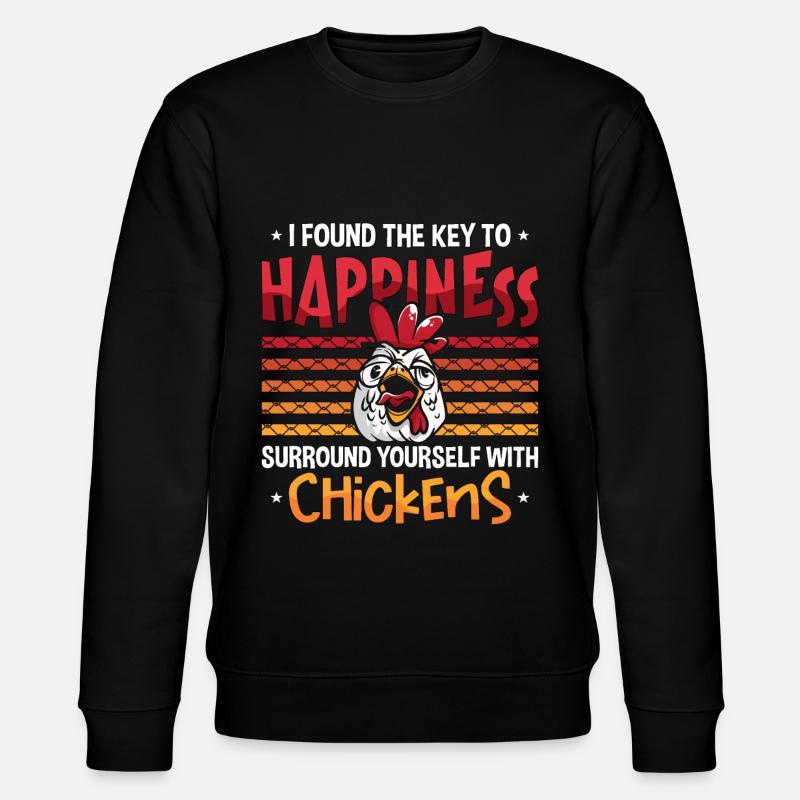 Poultry Farmer I Found The Key To Happiness Farmer - Stanley/Stella Unisex Bio-Sweatshirt CHANGER  - Schwarz