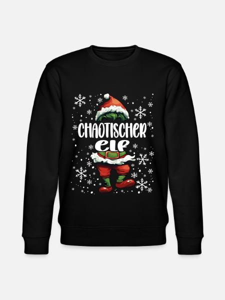 Weihnachtsoutfit Chaotischer Elf - Stanley/Stella Unisex Bio-Sweatshirt CHANGER - Schwarz