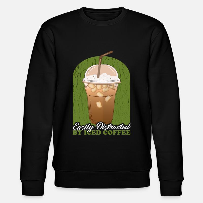 Eiskaffee Iced Coffee | Kaffeeliebhaber Geschenk - Stanley/Stella Unisex Bio-Sweatshirt CHANGER  - Schwarz